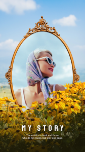 Literary MIrror Element Vintage flower Instagram story